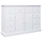 vidaXL Aparador con 10 cajones madera blanco 113x30x79 cm vidaXL Aparador con 10 cajones madera blanco 113x30x79 cm