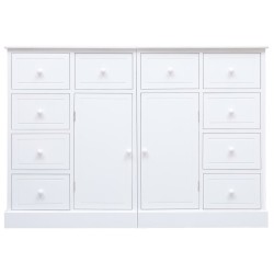 vidaXL Aparador con 10 cajones madera blanco 113x30x79 cm