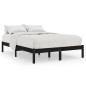 vidaXL Estructura de cama madera maciza negra King Size 150x200 cm