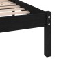 vidaXL Estructura de cama madera maciza negra King Size 150x200 cm