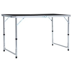 vidaXL Mesa de camping plegable de aluminio gris 120x60 cm