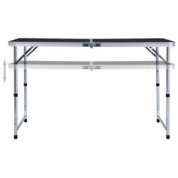 vidaXL Mesa de camping plegable de aluminio gris 120x60 cm