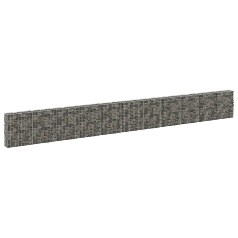 vidaXL Muro de gaviones con cubiertas acero galvanizado 900x30x100 cm vidaXL Muro de gaviones con cubiertas acero galvanizado 900x30x100 cm