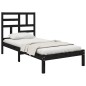 vidaXL Estructura de cama madera maciza individual negra 75x190 cm vidaXL Estructura de cama madera maciza individual negra 75x190 cm