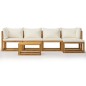 vidaXL Muebles de jardín 6 pzas cojines crema madera maciza de acacia vidaXL Muebles de jardín 6 pzas cojines crema madera maciza de acacia