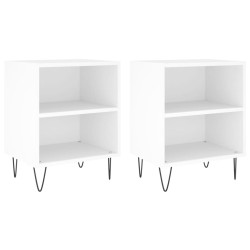 vidaXL Mesitas de noche 2 uds madera de ingeniería blanco 40x30x50 cm