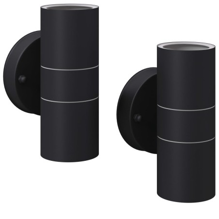 vidaXL Lámpara de exterior 2 uds acero ascendente/descendente
