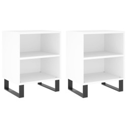 vidaXL Mesitas de noche 2 uds madera de ingeniería blanco 40x30x50 cm
