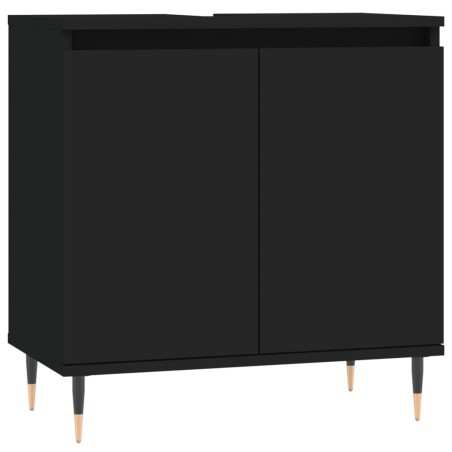 vidaXL Armario de baño madera de ingeniería negro 58x33x60 cm