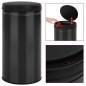 vidaXL Cubo de basura con sensor automático 60L acero al carbono negro vidaXL Cubo de basura con sensor automático 60L acero al carbono negro