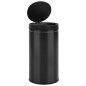 vidaXL Cubo de basura con sensor automático 60L acero al carbono negro vidaXL Cubo de basura con sensor automático 60L acero al carbono negro