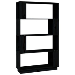 vidaXL Estantería/divisor de espacios madera pino negro 80x25x132 cm