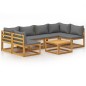 vidaXL Muebles de jardín 7 pzas cojines madera maciza de acacia vidaXL Muebles de jardín 7 pzas cojines madera maciza de acacia