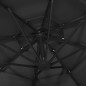 vidaXL Sombrilla de 4 niveles con poste de aluminio negra 3x3 m