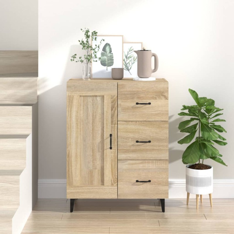 vidaXL Aparador de madera contrachapada roble Sonoma 69,5x34x90 cm vidaXL Aparador de madera contrachapada roble Sonoma 69,5x34x90 cm