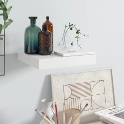 vidaXL Estante flotante de pared blanco brillante MDF 23x23,5x3,8 cm