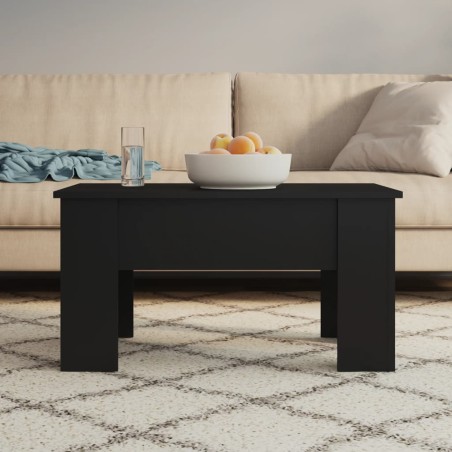 vidaXL Mesa de centro madera contrachapada negra 79x49x41 cm