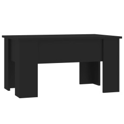 vidaXL Mesa de centro madera contrachapada negra 79x49x41 cm