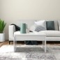 vidaXL Mesa de centro madera contrachapada blanco brillante 68x50x38cm