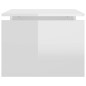 vidaXL Mesa de centro madera contrachapada blanco brillante 68x50x38cm