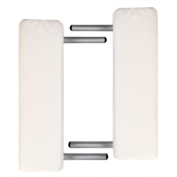 vidaXL Camilla de masaje plegable 2 zonas estructura de aluminio crema