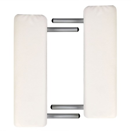 vidaXL Camilla de masaje plegable 2 zonas estructura de aluminio crema