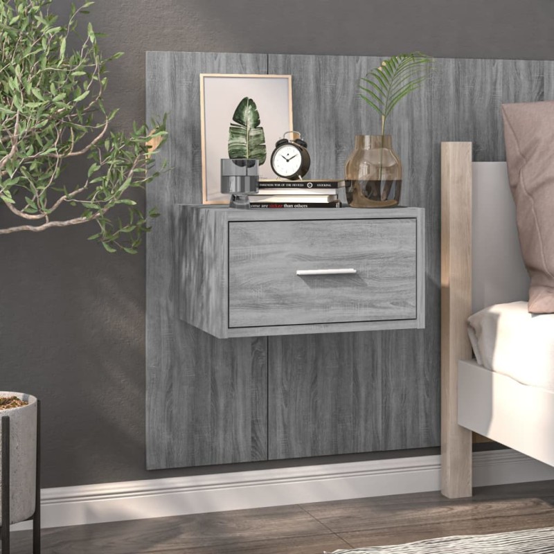 vidaXL Mesita de noche de pared gris Sonoma vidaXL Mesita de noche de pared gris Sonoma