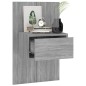 vidaXL Mesita de noche de pared gris Sonoma vidaXL Mesita de noche de pared gris Sonoma