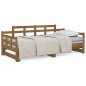 vidaXL Sofá cama extraíble madera maciza pino marrón miel 2x(90x190)cm