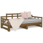 vidaXL Sofá cama extraíble madera maciza pino marrón miel 2x(90x190)cm
