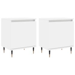 vidaXL Mesitas de noche 2 uds madera de ingeniería blanco 40x30x50 cm