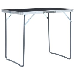 vidaXL Mesa de camping plegable estructura metálica gris 80x60 cm