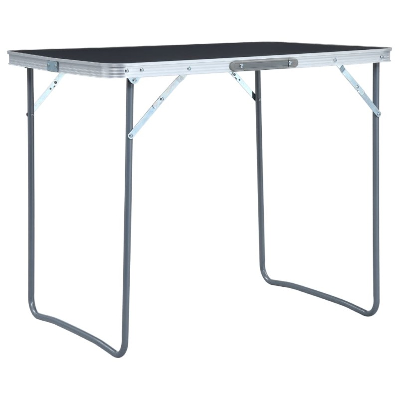 vidaXL Mesa de camping plegable estructura metálica gris 80x60 cm vidaXL Mesa de camping plegable estructura metálica gris 80x60 cm
