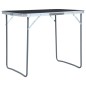 vidaXL Mesa de camping plegable estructura metálica gris 80x60 cm vidaXL Mesa de camping plegable estructura metálica gris 80x60 cm