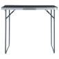 vidaXL Mesa de camping plegable estructura metálica gris 80x60 cm vidaXL Mesa de camping plegable estructura metálica gris 80x60 cm