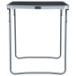 vidaXL Mesa de camping plegable estructura metálica gris 80x60 cm vidaXL Mesa de camping plegable estructura metálica gris 80x60 cm