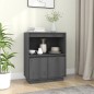 vidaXL Aparador de madera maciza de pino gris 60x34x75 cm