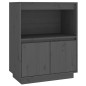 vidaXL Aparador de madera maciza de pino gris 60x34x75 cm