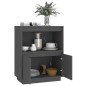 vidaXL Aparador de madera maciza de pino gris 60x34x75 cm