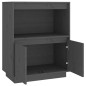 vidaXL Aparador de madera maciza de pino gris 60x34x75 cm