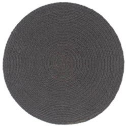 vidaXL Mantel individual redondo 4 uds algodón gris oscuro liso 38 cm 