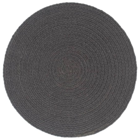 vidaXL Mantel individual redondo 4 uds algodón gris oscuro liso 38 cm 
