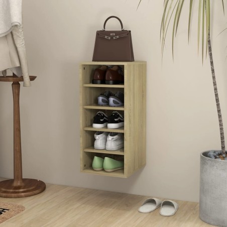 vidaXL Mueble zapatero madera contrachapada roble Sonoma 31,5x35x70 cm