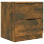 vidaXL Mesitas de noche 2 uds madera contrachapada color roble ahumado