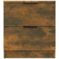 vidaXL Mesitas de noche 2 uds madera contrachapada color roble ahumado