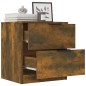 vidaXL Mesitas de noche 2 uds madera contrachapada color roble ahumado