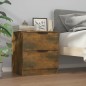 vidaXL Mesitas de noche 2 uds madera contrachapada color roble ahumado