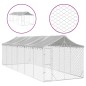 vidaXL Perrera de exterior con techo acero galvanizado plata 3x9x2,5 m