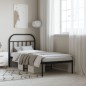 vidaXL Estructura de cama con cabecero metal negro 90x200 cm