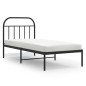vidaXL Estructura de cama con cabecero metal negro 90x200 cm